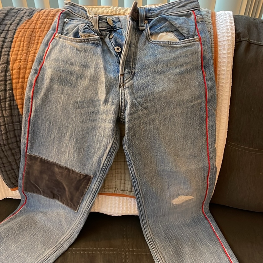 Rag & Bone Cropped Patch Work Jeans - image 3